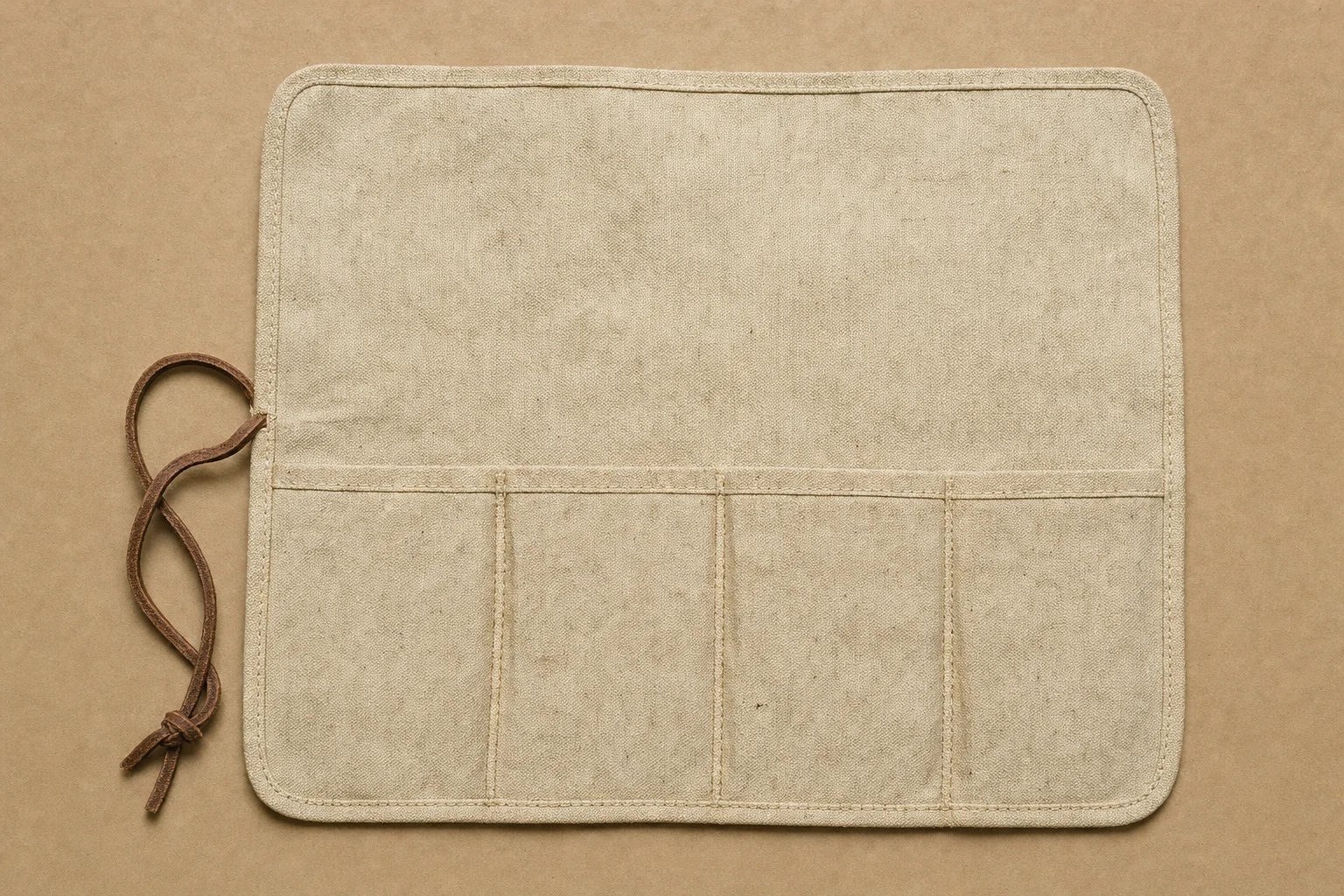 A canvas tool roll laid open
