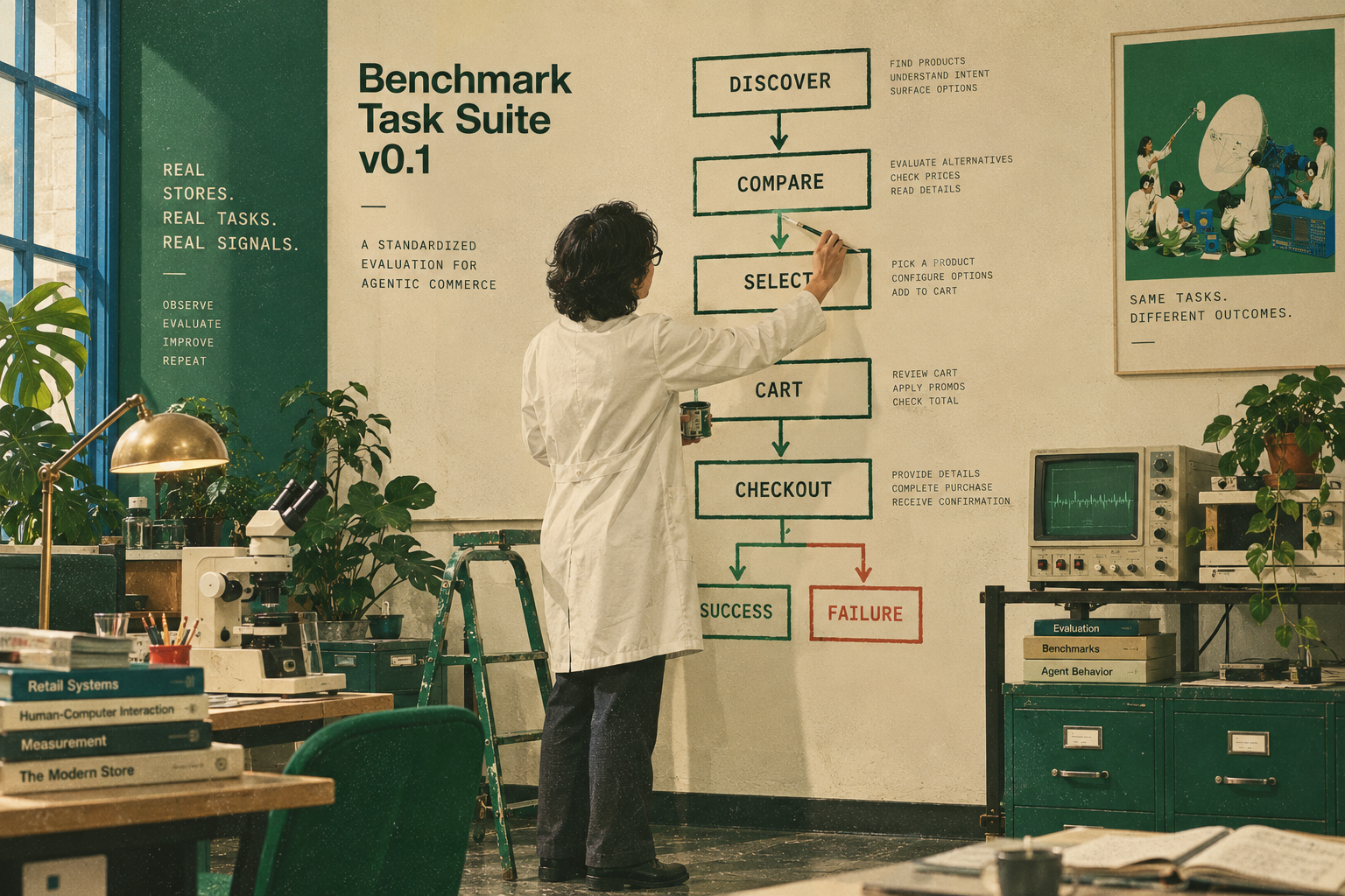 The Machine Commerce Benchmark: Task Suite v0.1